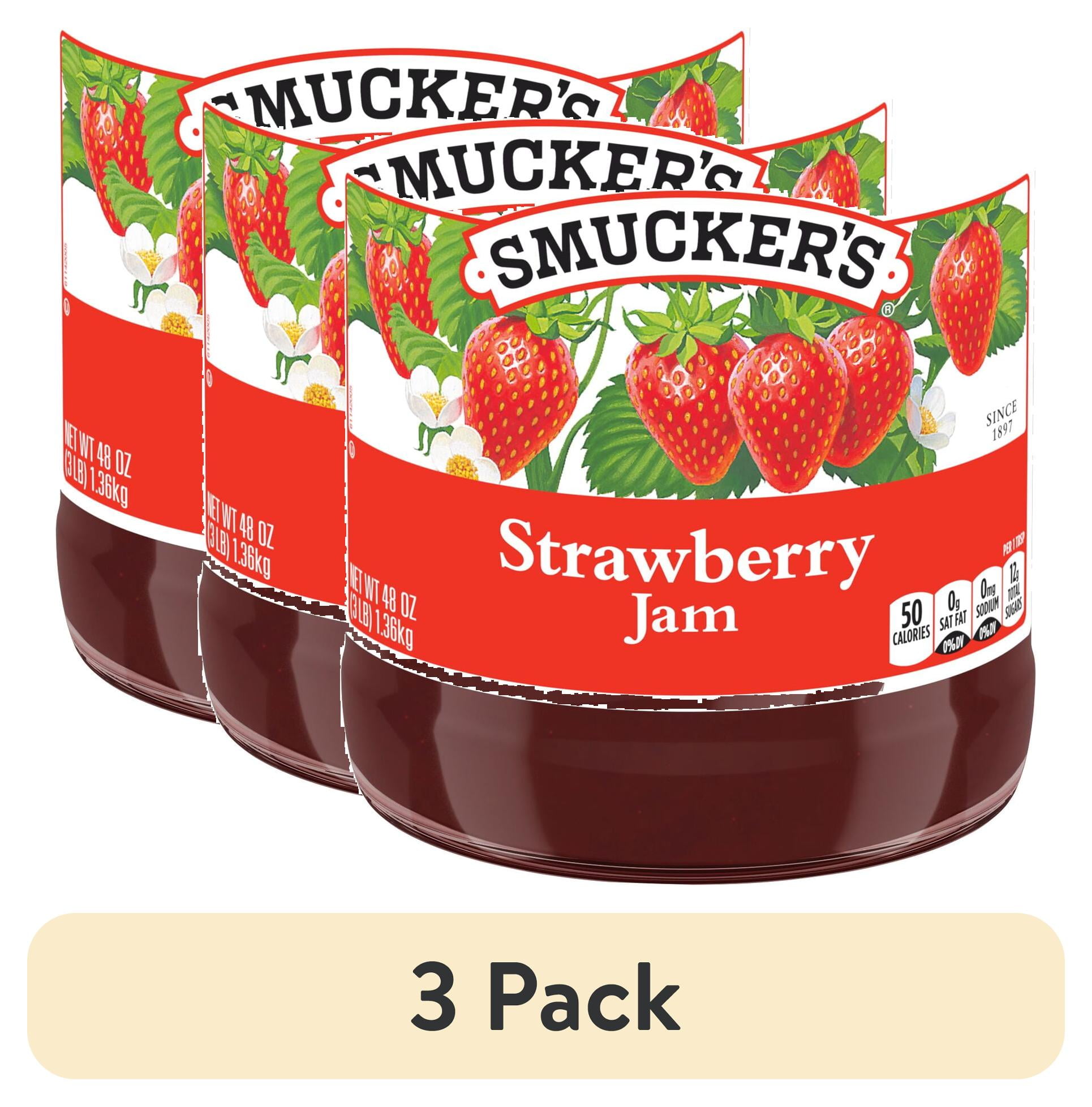 (3 pack) Smucker's Strawberry Jam, 48 Ounces