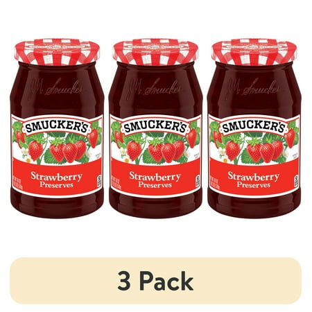 (3 pack) Smucker's Strawberry Preserves, 18-Ounce