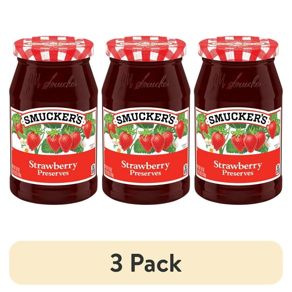 (3 pack) Smucker's Strawberry Preserves, 18-Ounce