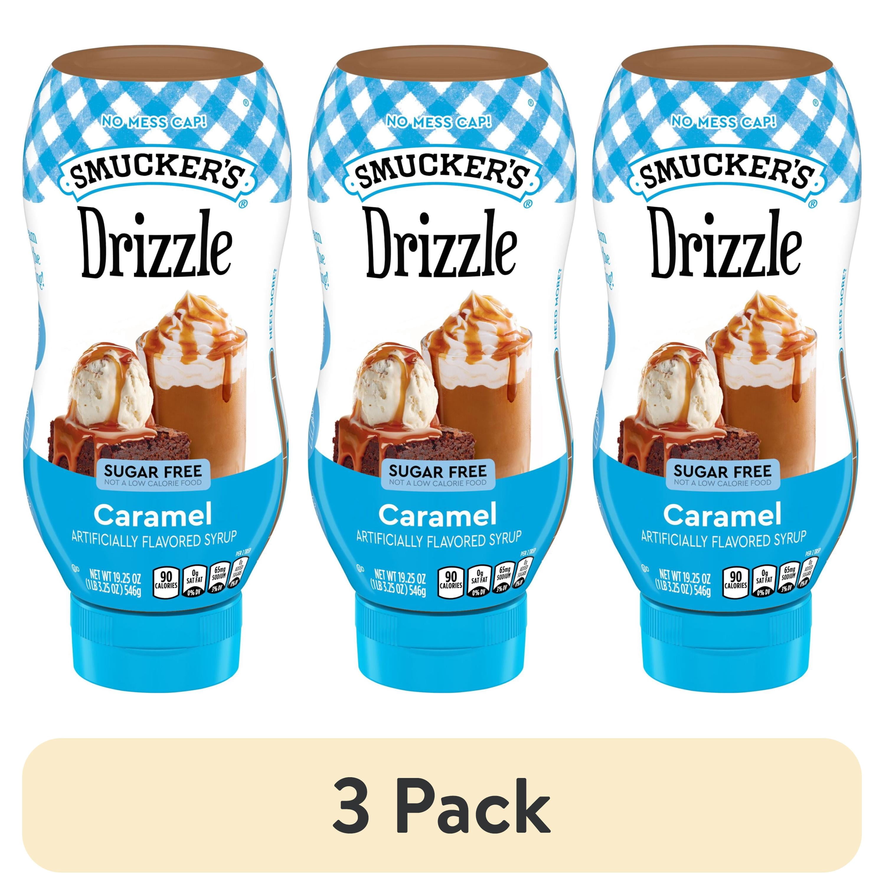 (3 pack) Smucker's Drizzle Sugar Free Caramel Artificially Flavored Syrup, 19.25 oz Squeezable Bottle