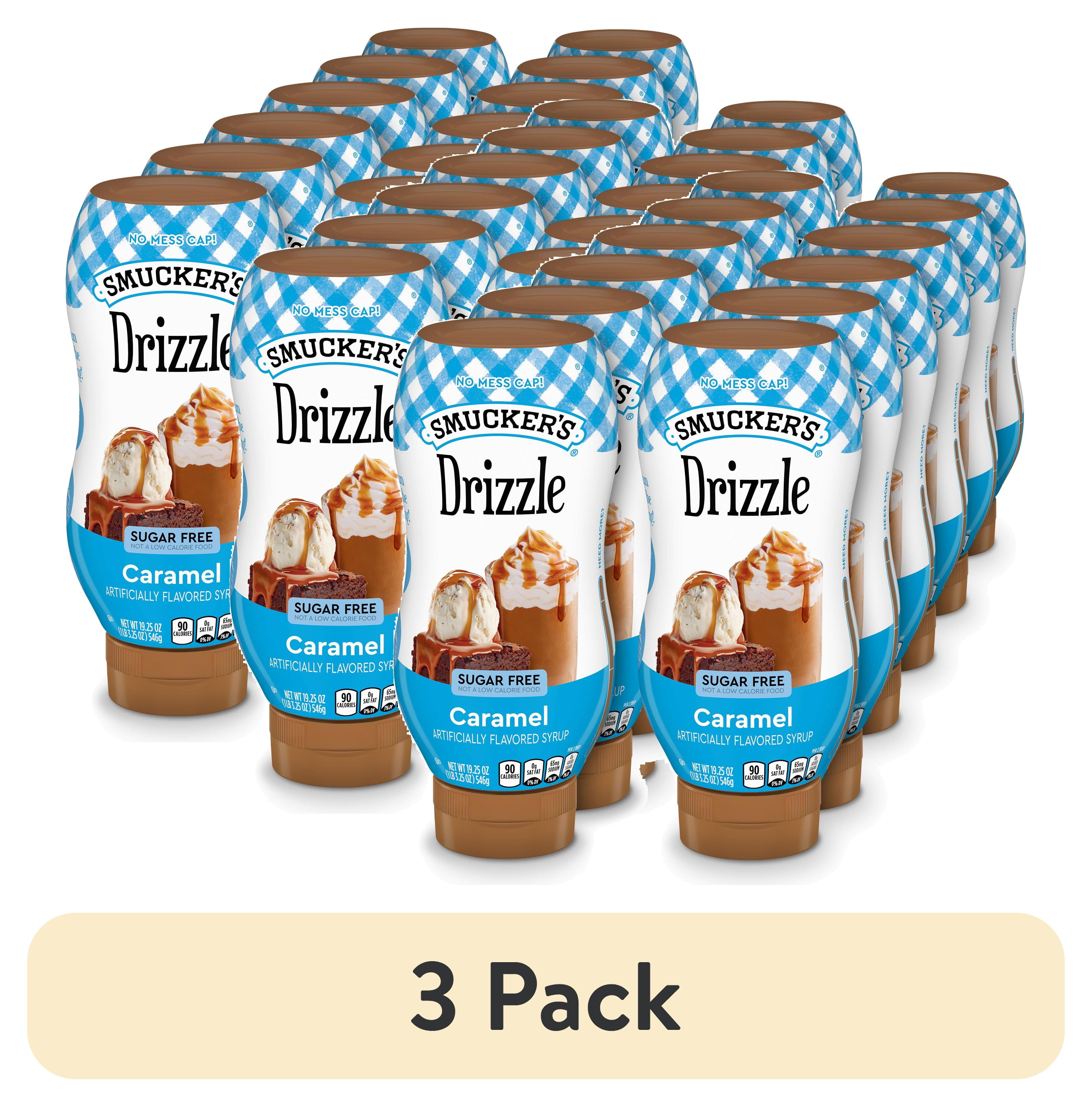 (3 pack) Smucker's Drizzle Sugar Free Caramel Artificially Flavored Syrup, 19.25 oz Squeezable Bottle