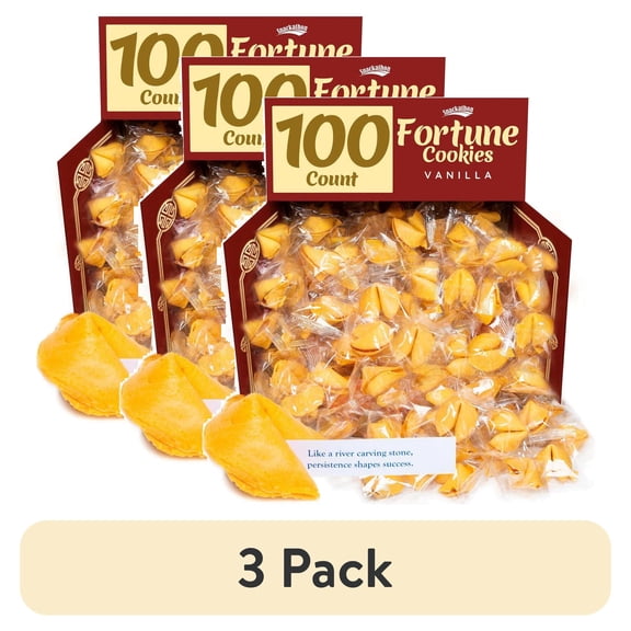 (3 pack) Snackathon Fortune Cookies, Vanilla Flavor, Individually Wrapped (Various Sizes)