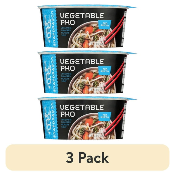 (3 pack) Snapdragon Vegetable Pho, Vegetable Flavored Noodle Soup, Pho Shizzle, 2.1oz