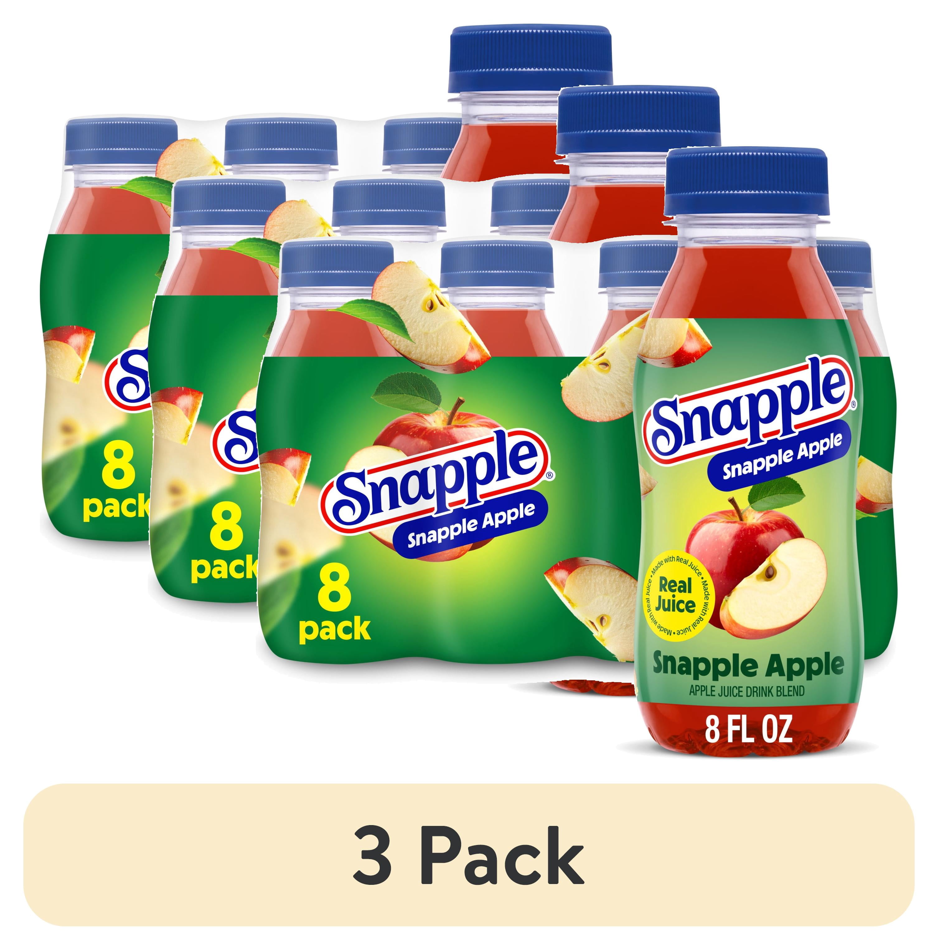 (3 pack) Snapple Apple Juice Drink, 8 fl oz, 8 Mini Bottles