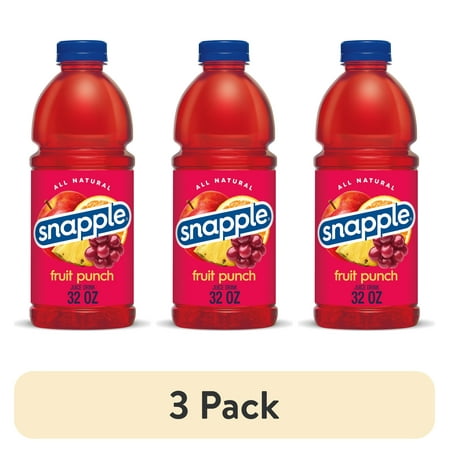 (3 pack) Snapple Fruit Punch, 32 Fl Oz Bottle