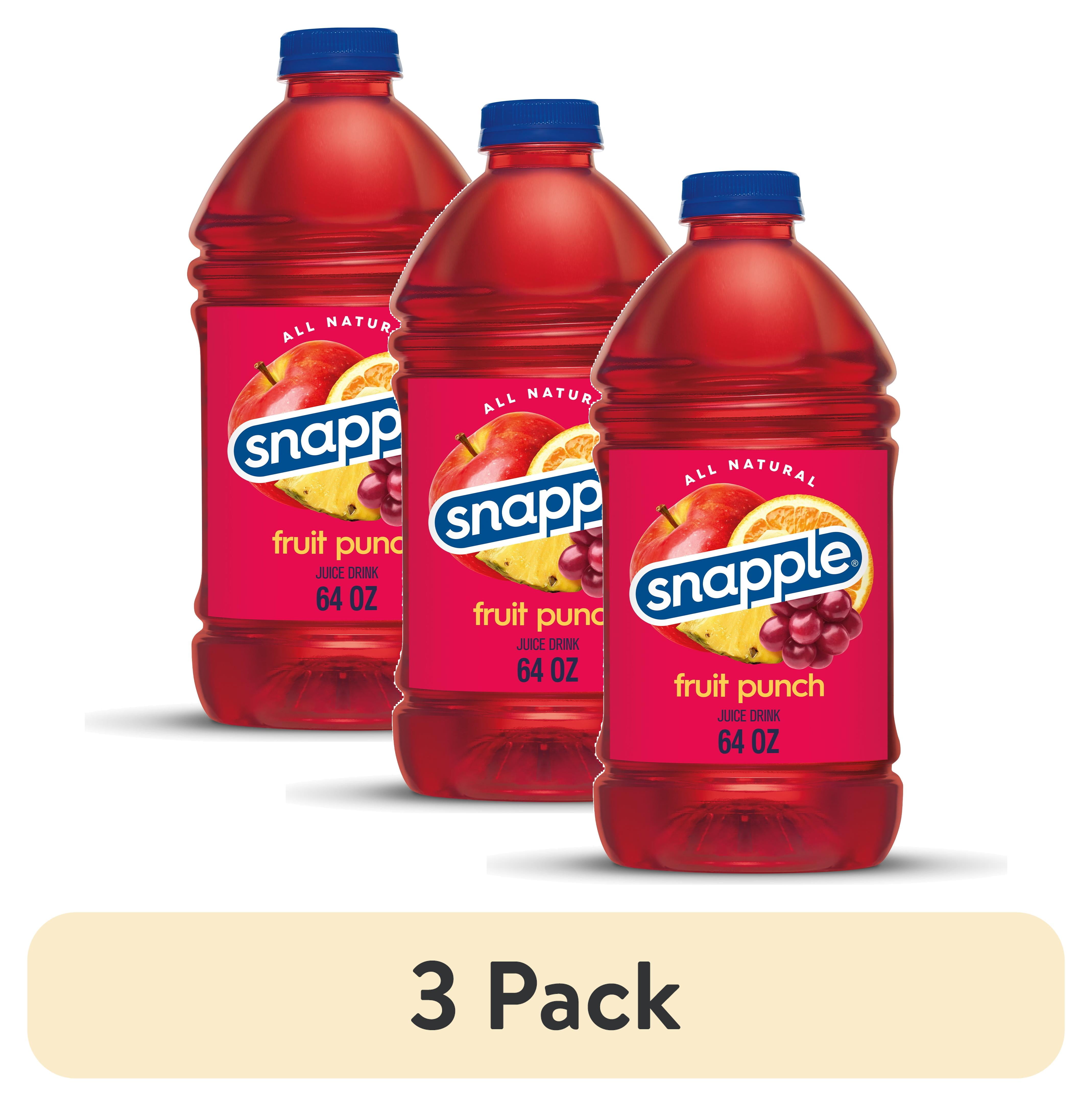(3 pack) Snapple Fruit Punch Juice Drink, 64 fl oz, Bottle