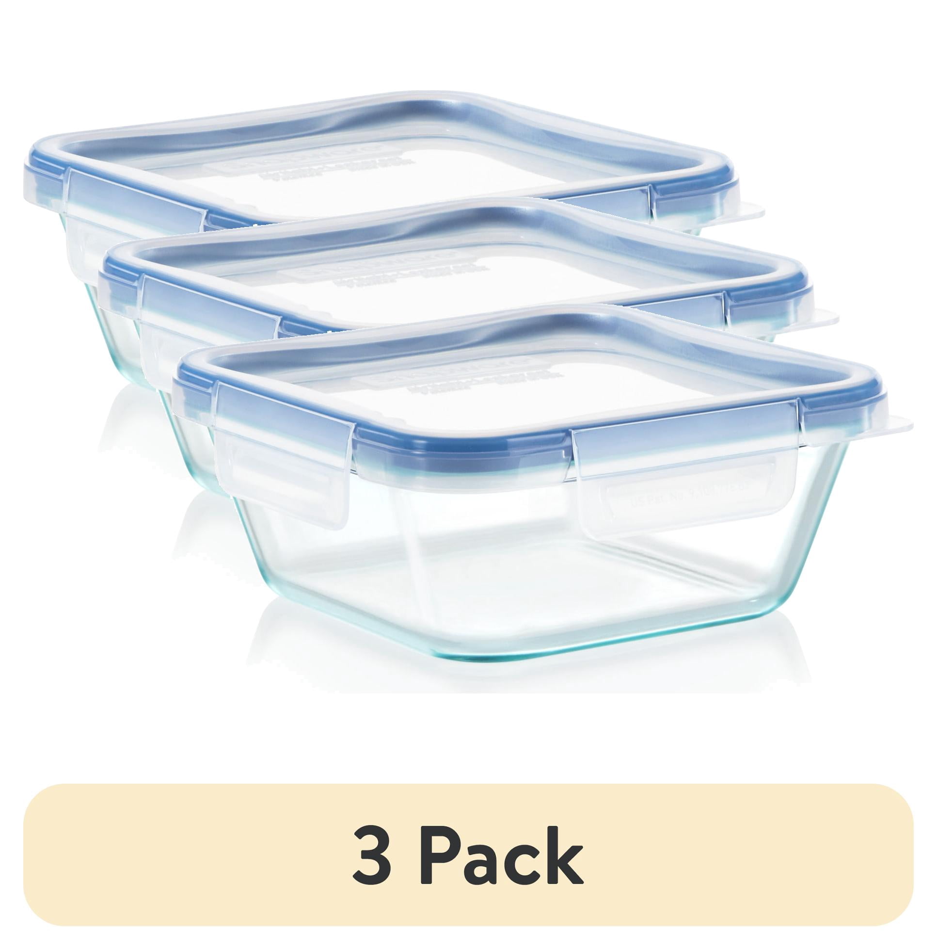 (3 pack) Snapware Total Solution Glass 4-Cup Square with Lid - Walmart.com
