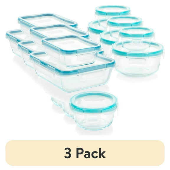 (3 pack) Snapware Total Solution Glass Storage Set, 10 Piece