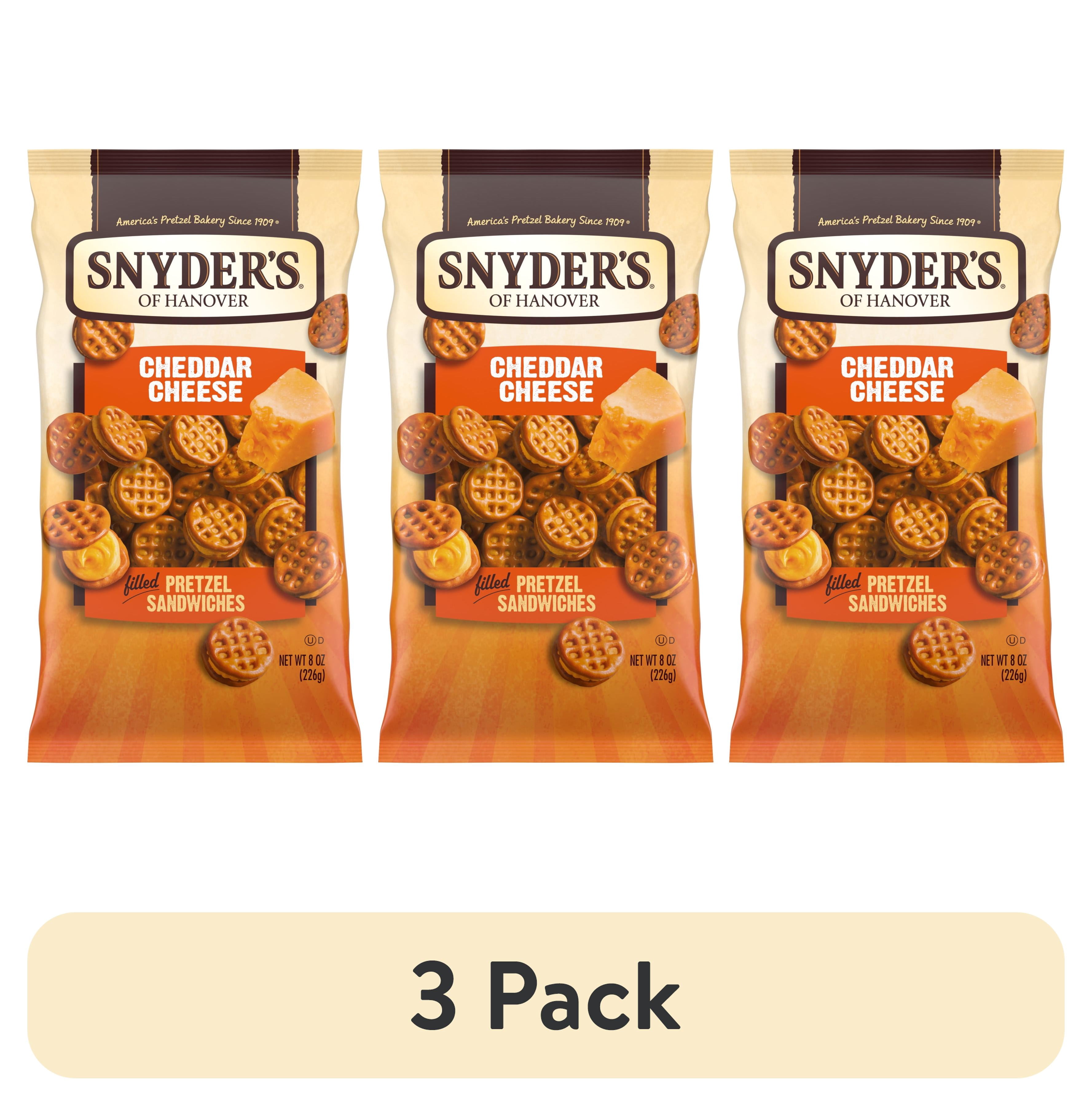 (3 pack) Snyder's of Hanover Cheddar Cheese Filled Pretzel Sandwiches, 8 oz