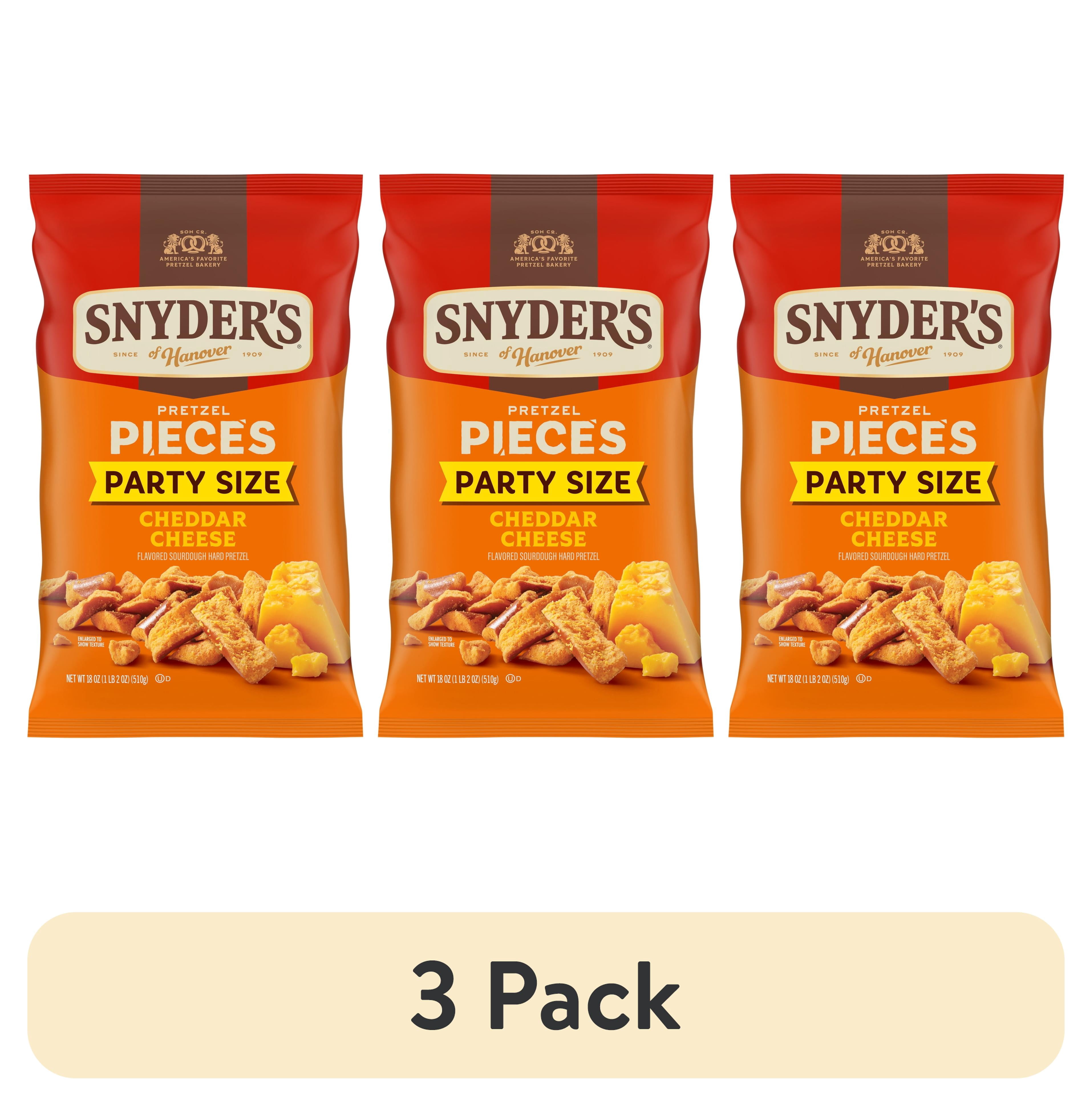 (3 pack) Snyder's of Hanover Cheddar Cheese Flavored Pretzel Pieces, 18 oz