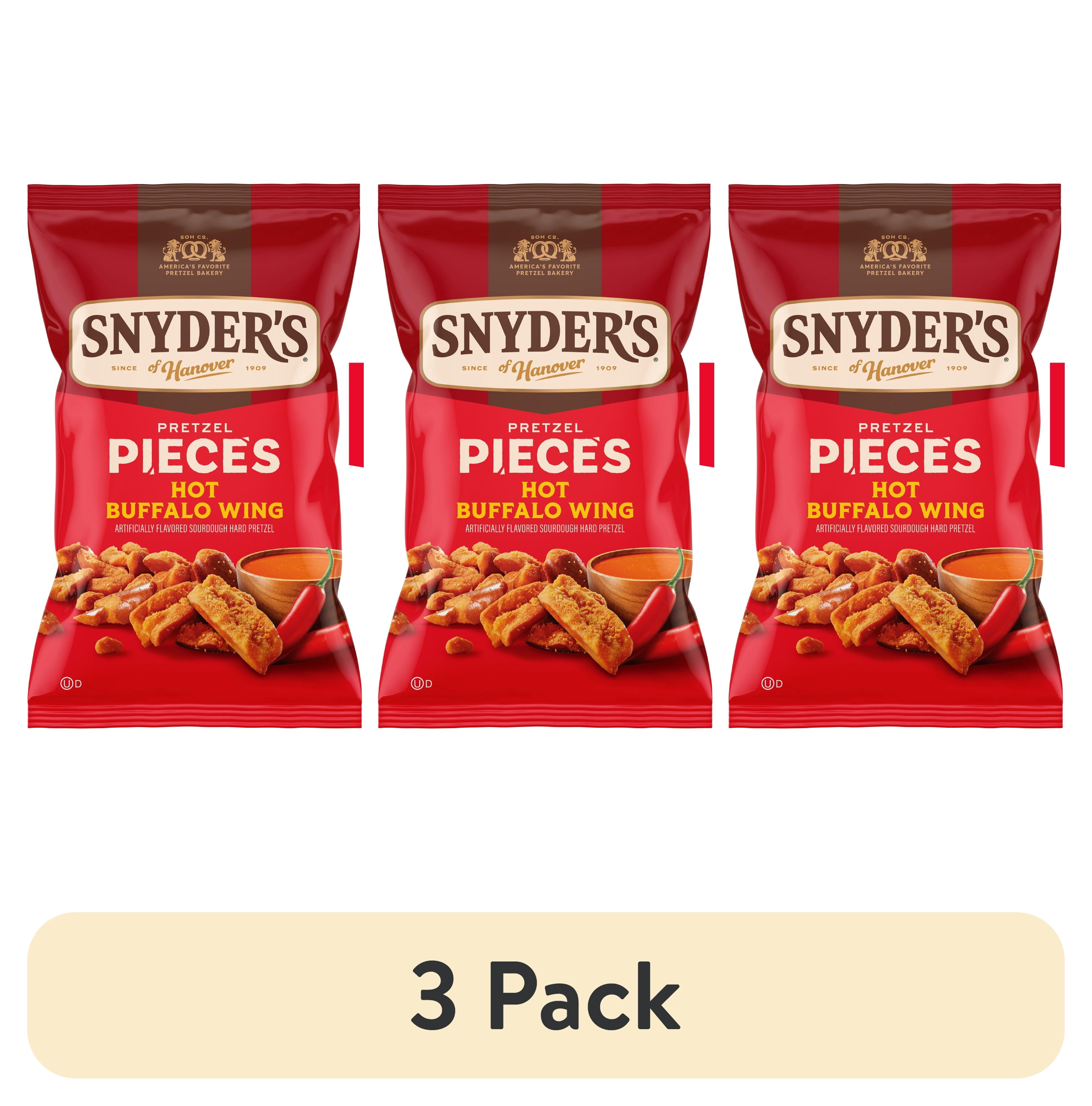(3 pack) Snyder's of Hanover Hot Buffalo Wing Flavored Pretzel Pieces, 11.25 oz Bag