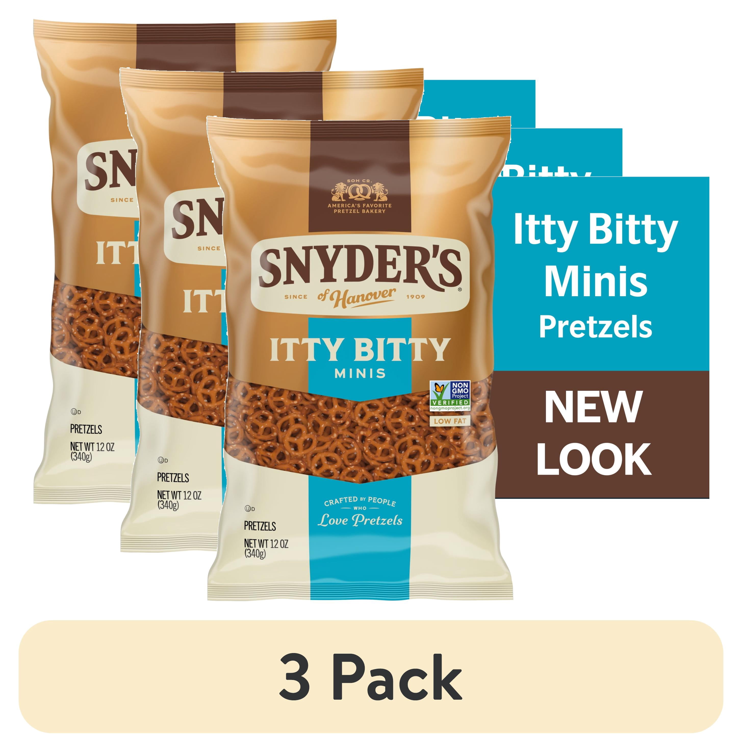 (3 pack) Snyder's of Hanover, Itty Bitty Minis Pretzels, 12 oz Bag