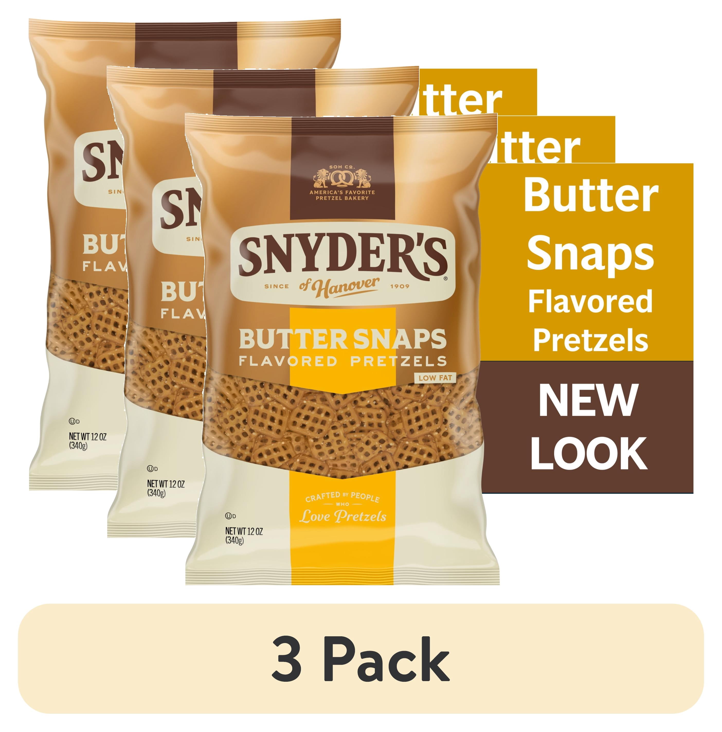 (3 pack) Snyder's of Hanover Butter Snaps Pretzels, 12 oz Bag