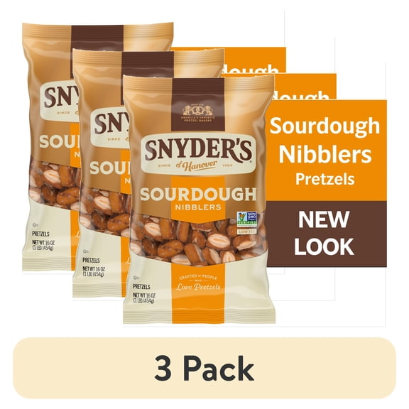 (3 pack) Snyder's of Hanover Sourdough Nibblers Pretzels, 16 oz