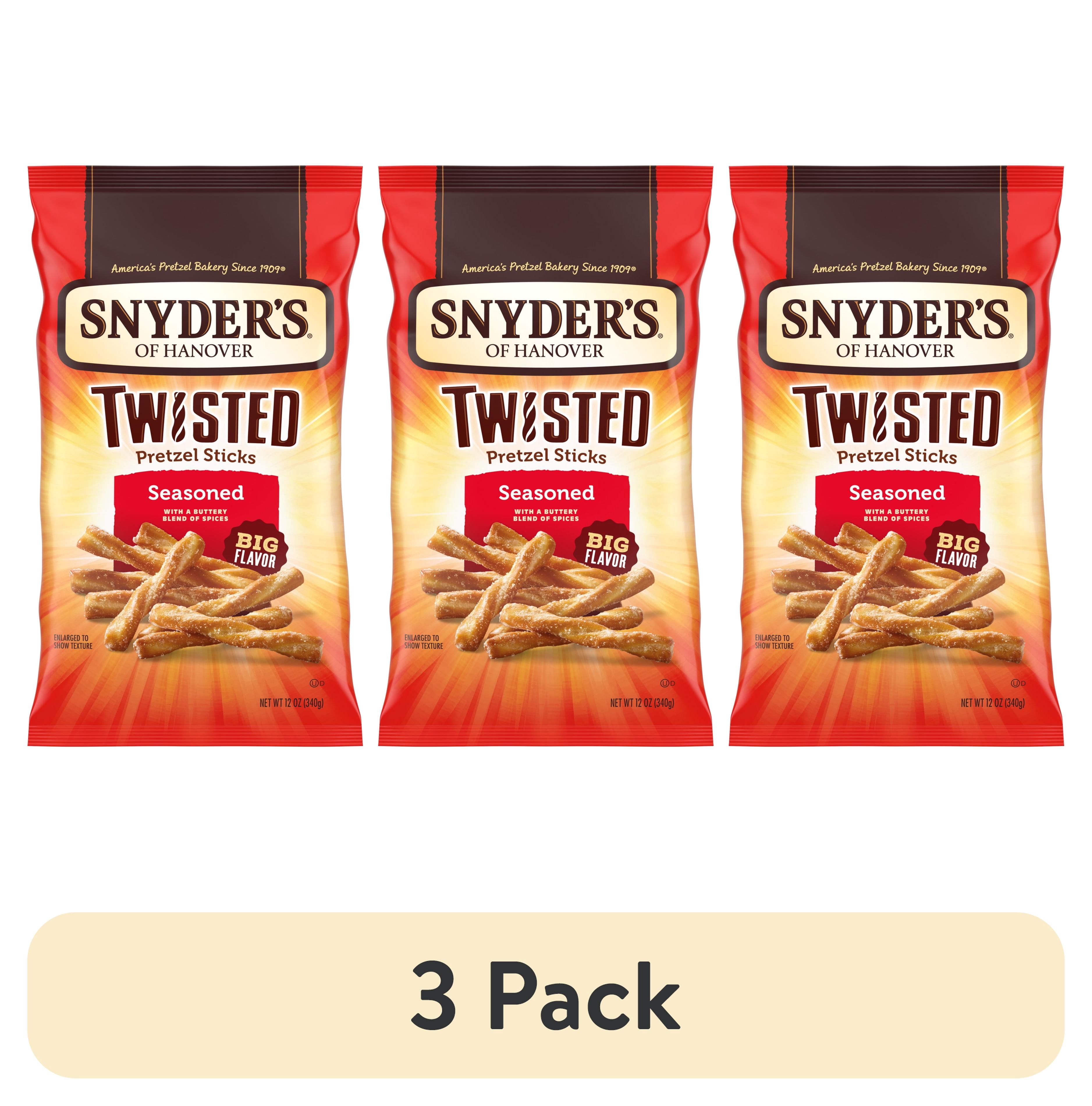 (3 pack) Snyder's of Hanover, Seasoned Twisted Pretzel Sticks, 12 oz Bag