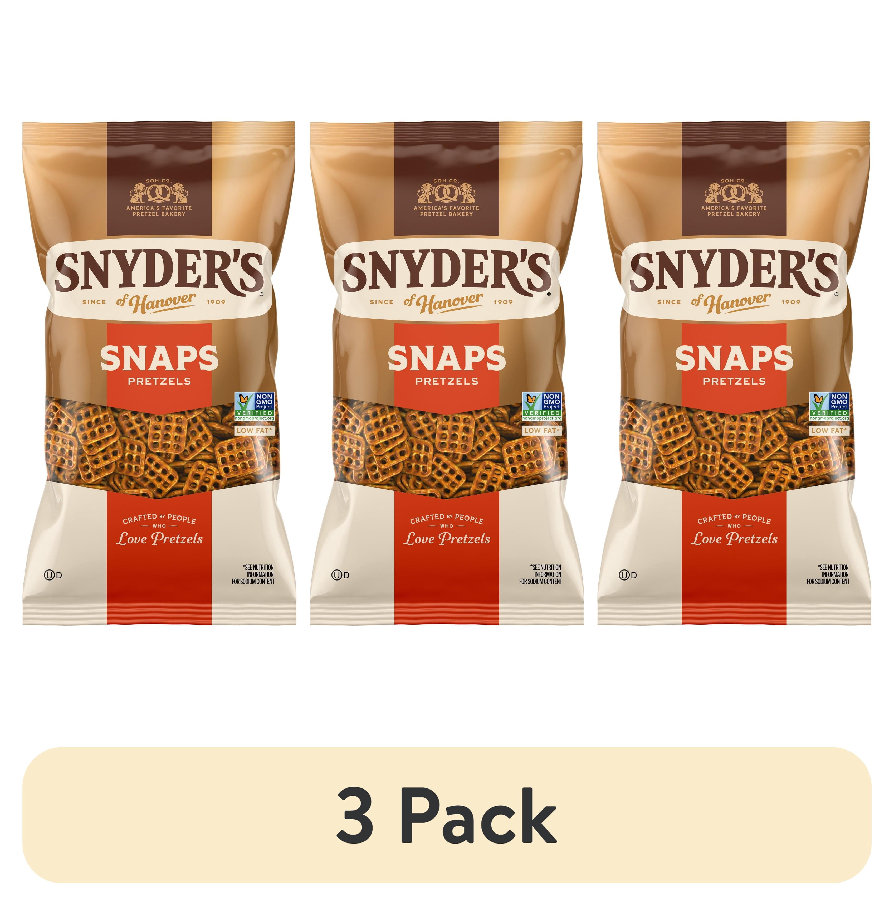 (3 pack) Snyder's of Hanover Snaps Pretzels, 16 oz Bag