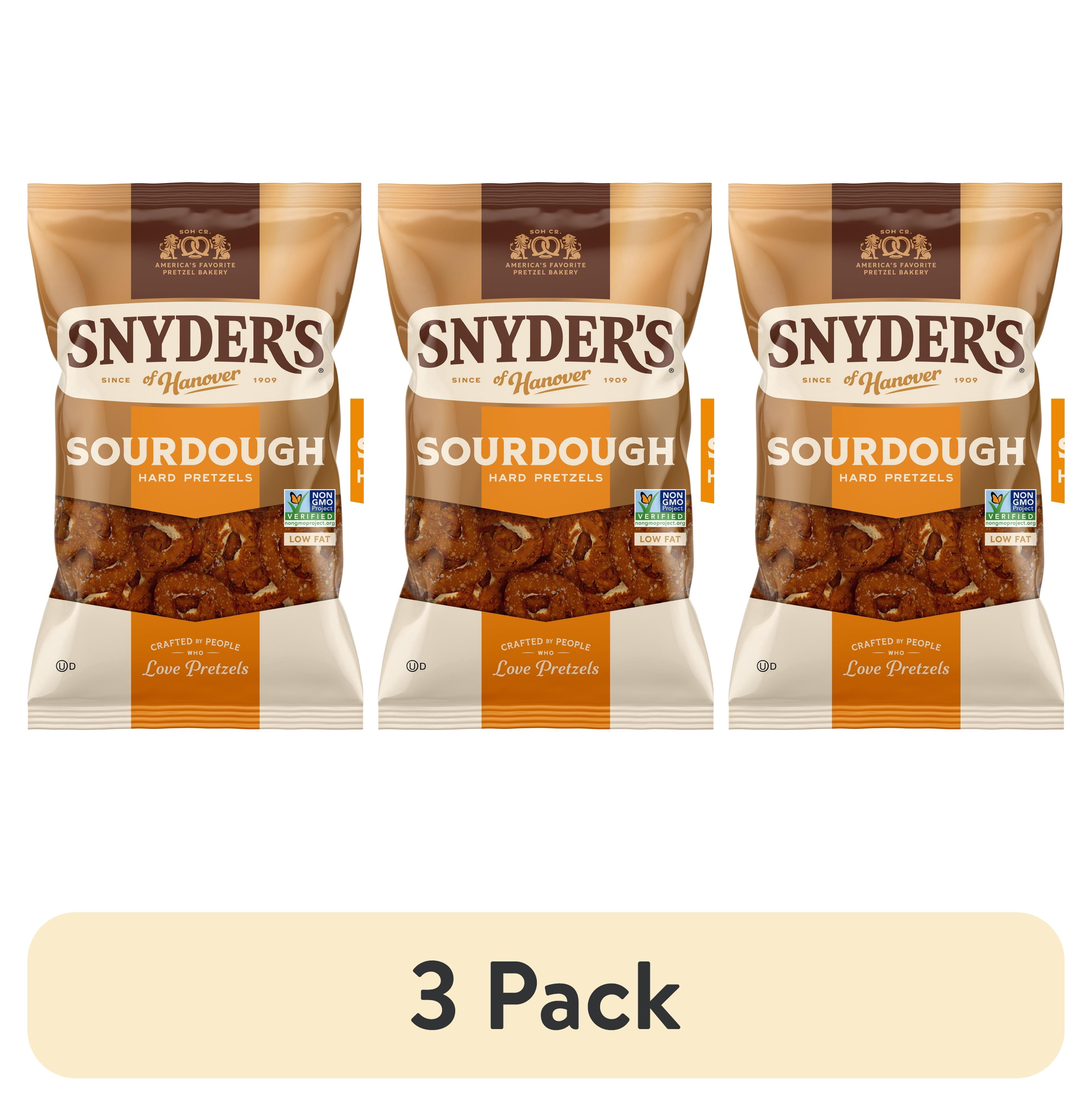 (3 pack) Snyder's of Hanover Sourdough Hard Pretzels, 16 oz Bag