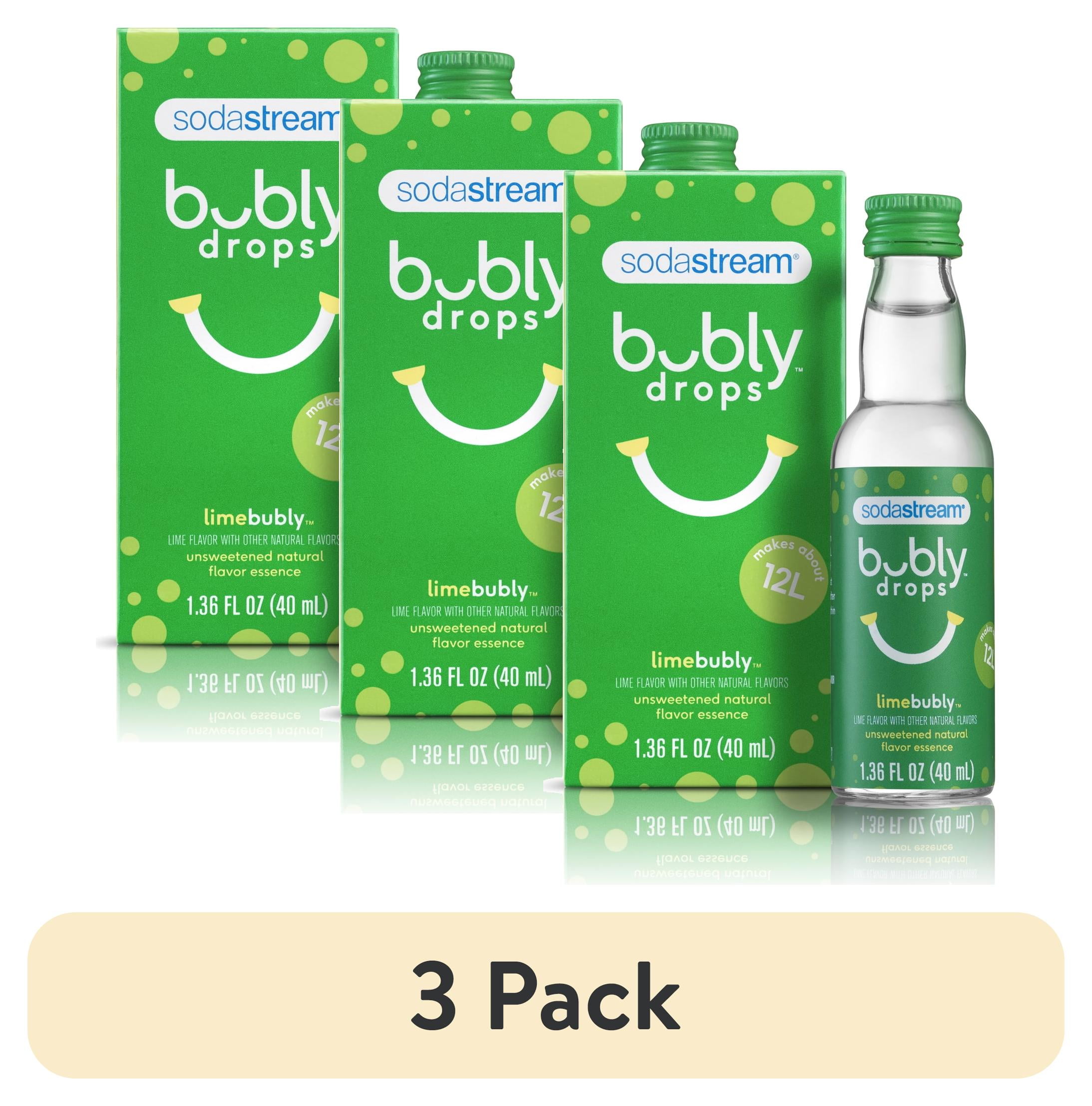 (3 pack) SodaStream Bubly Drops, Lime, 1.36 fl oz.
