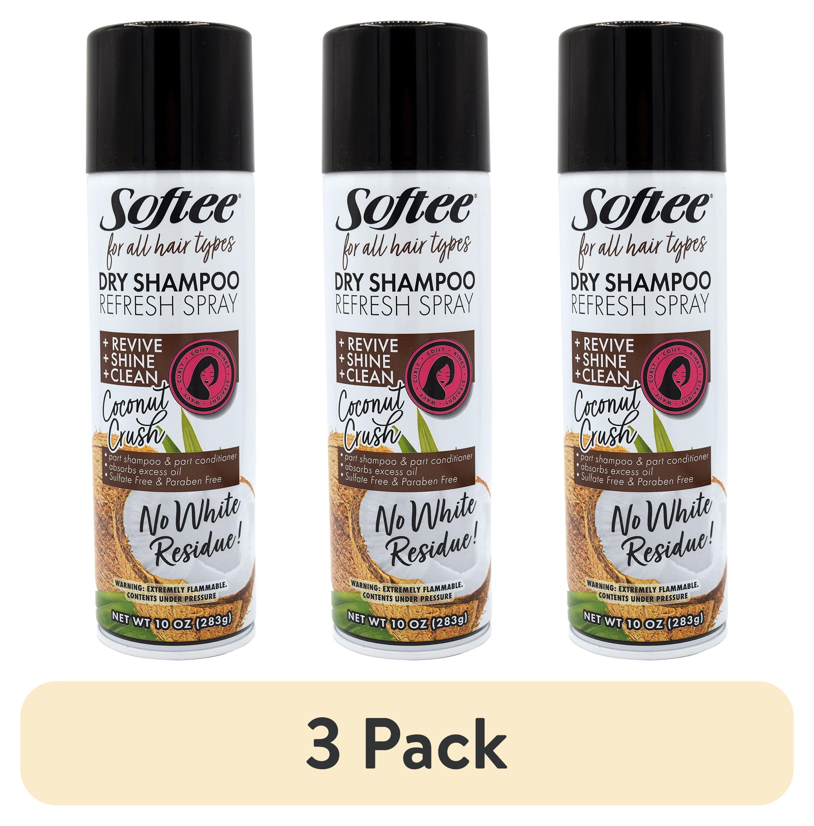 (3 pack) Softee Dry Shampoo Refresh Spray 10 oz., All Hair Types, Adults