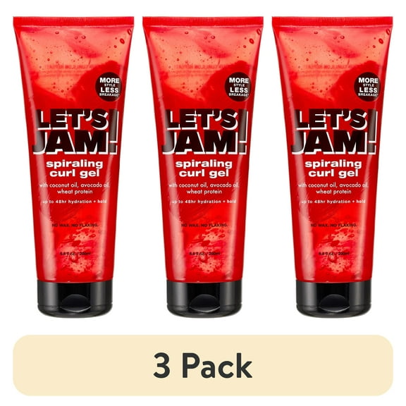 (3 pack) Softsheen Carson Let's Jam! Spiraling Oil Control Curl Gel, for All Hair Types, 6.8 fl oz