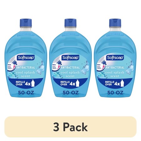 (3 pack) Antibacterial Liquid Hand Soap Refill, Cool Splash, 50 oz Bottle