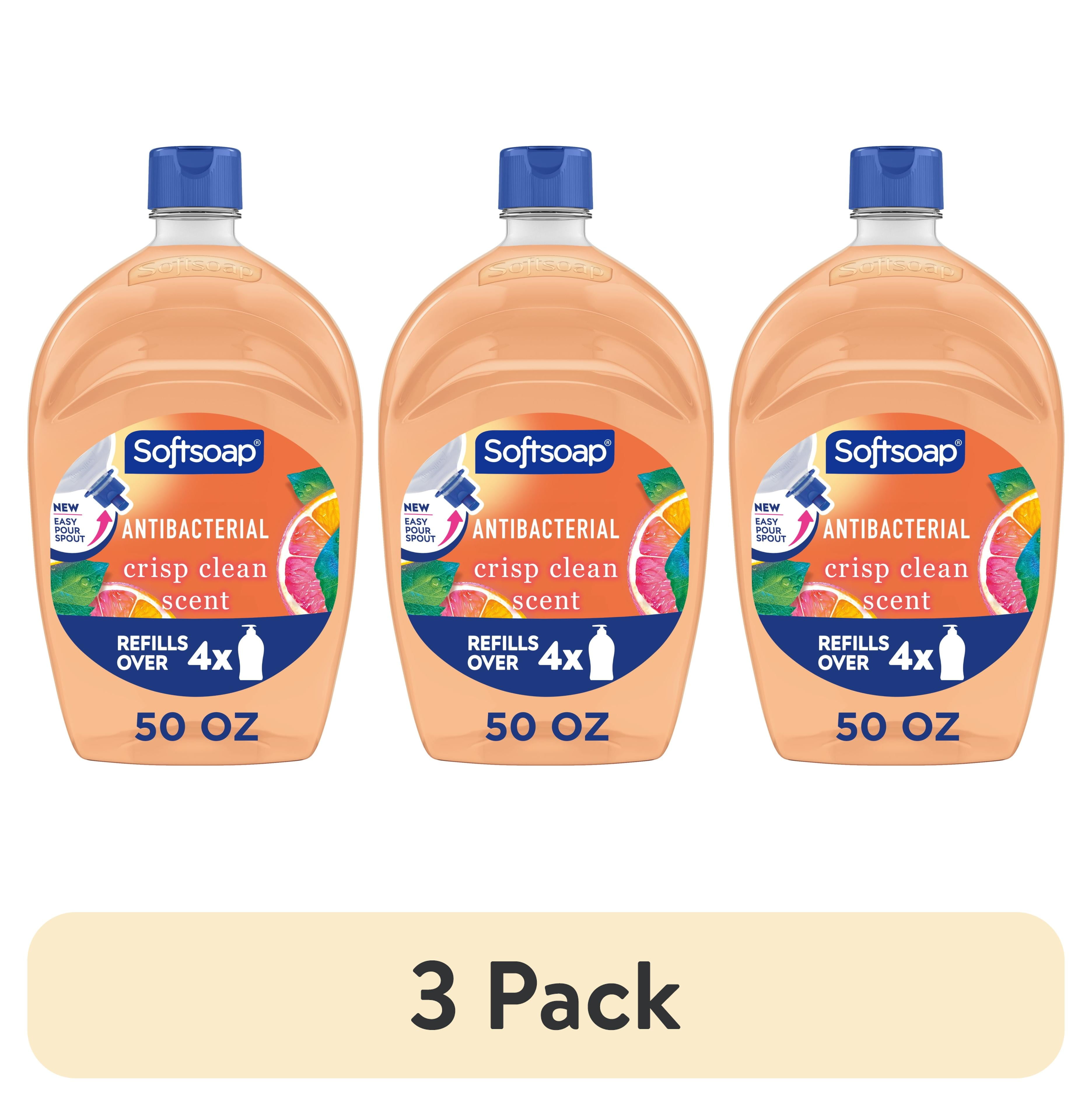 (3 pack) Softsoap Crisp Clean Antibacterial Liquid Hand Soap, 50 fl oz Refill Bottle