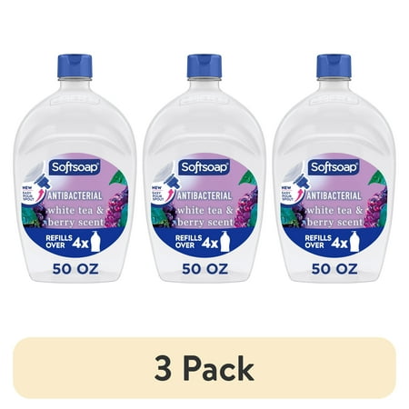(3 pack) Softsoap Antibacterial Liquid Hand Soap, White Tea and Berry Scent, 50 fl oz