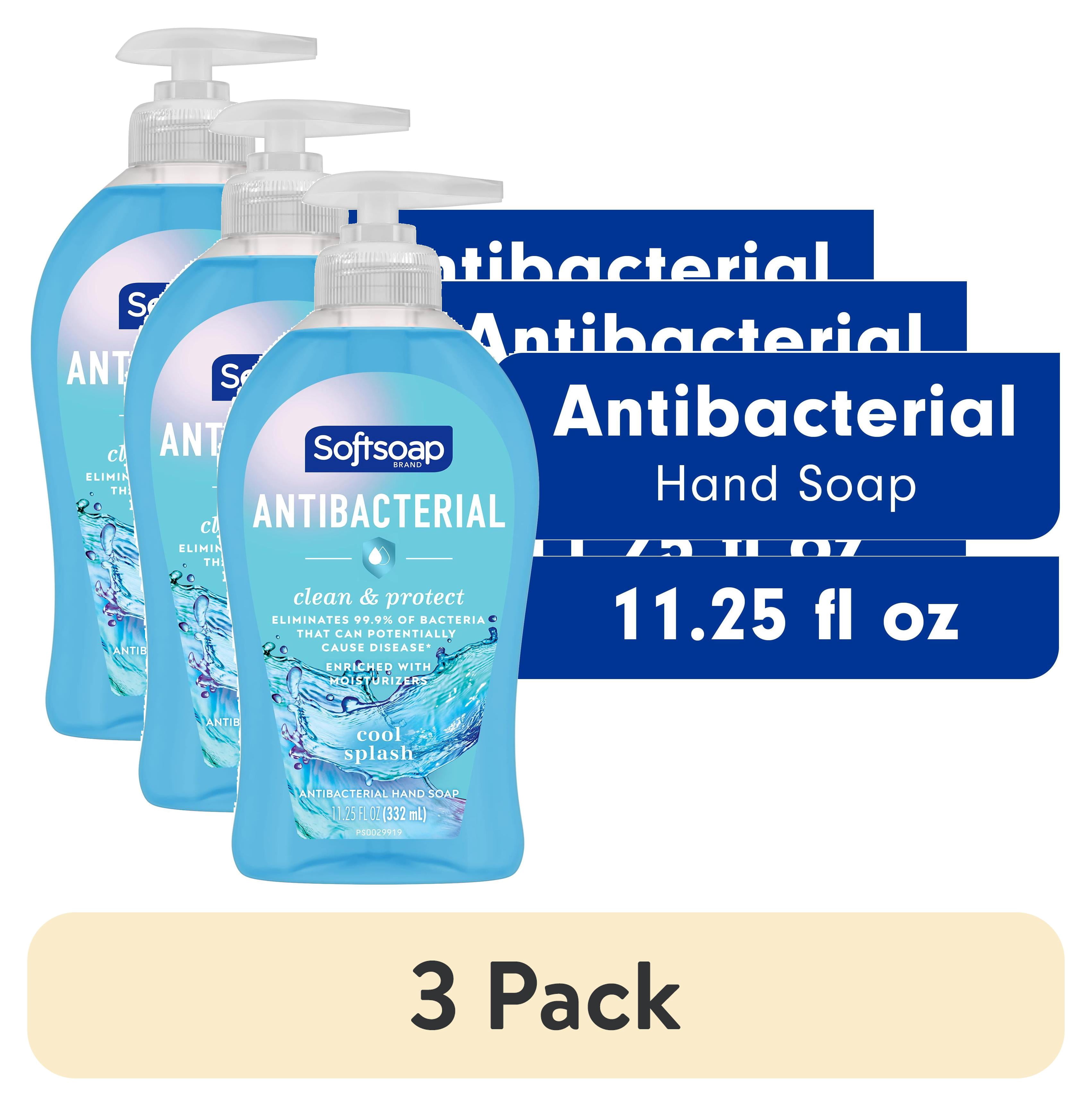 (3 pack) Softsoap Antibacterial Hand Soap, Eliminates 99% of Bacteria, Cool Splash Scent, 11.25 fl oz