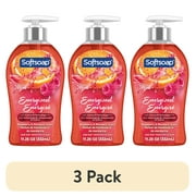 (3 pack) Softsoap Energized Liquid Hand Soap, Paraben Free, pH Balanced, Raspberry and Mandarin Scent, 11.25 fl oz Pump Bottle