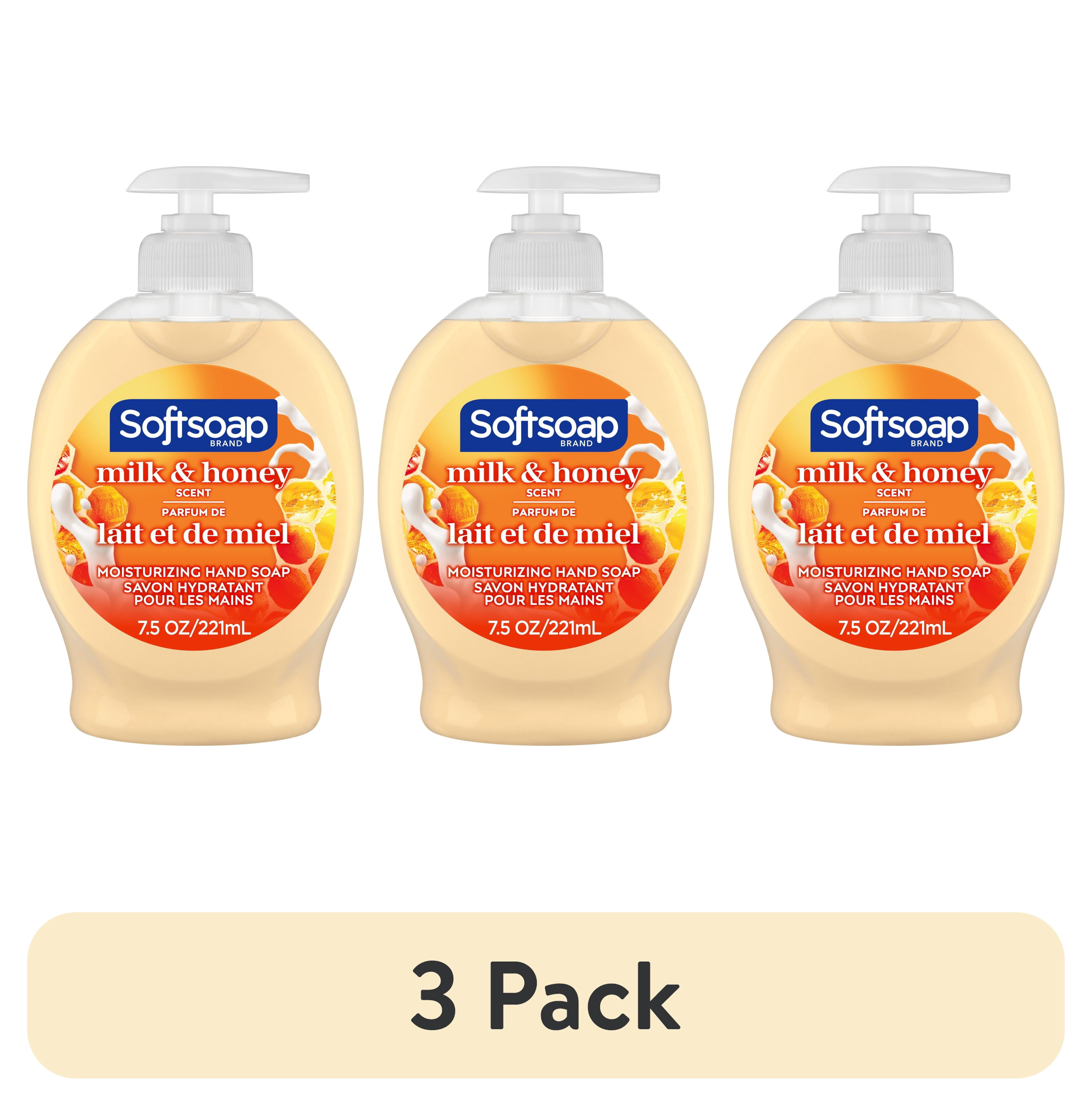 (3 pack) Softsoap Liquid Hand Soap, Kitchen and Bathroom Hand Soap, Milk and Honey, 7.5 Fluid Ounce