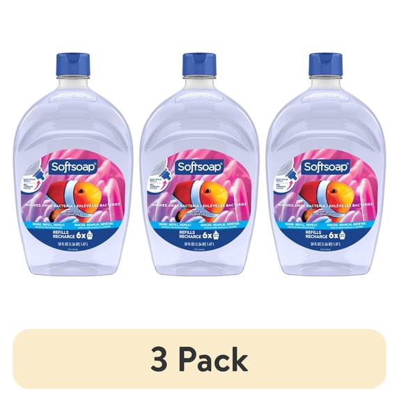 (3 pack) Softsoap Aquarium Liquid Hand Soap with New Easy Pour Spout, 50 fl oz Refill