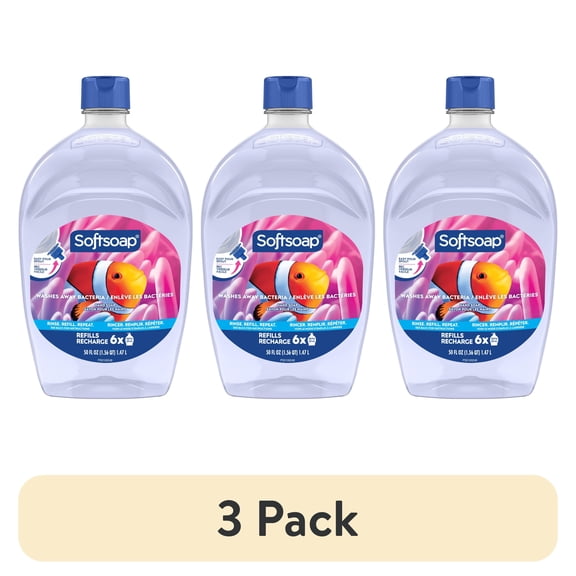 (3 pack) Softsoap Aquarium Liquid Hand Soap with New Easy Pour Spout, 50 fl oz Refill