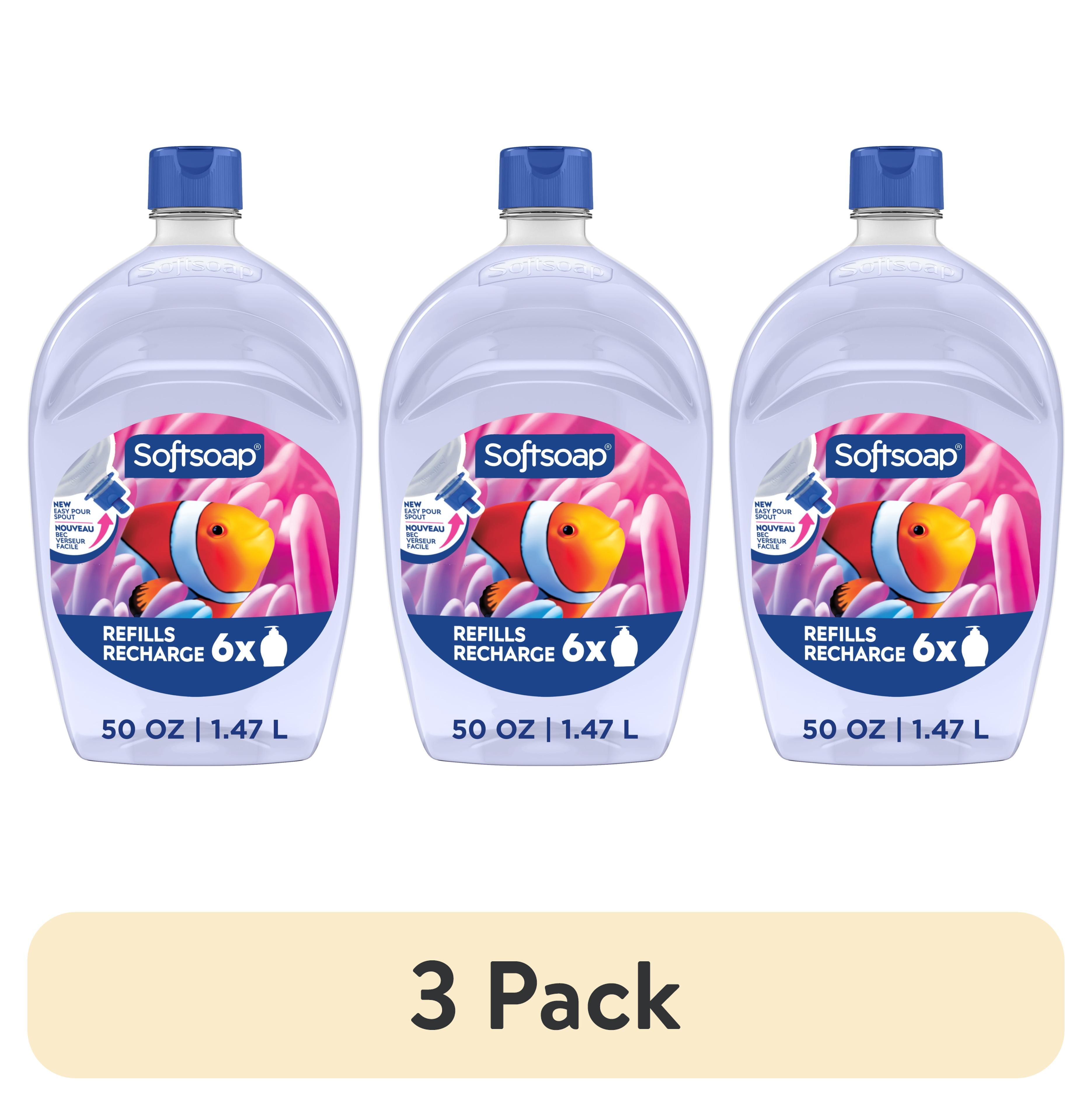 (3 pack) Softsoap Aquarium Liquid Hand Soap, 50 fl oz Refill