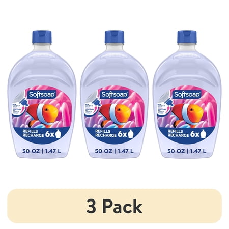 (3 pack) Softsoap Aquarium Liquid Hand Soap, 50 fl oz Refill