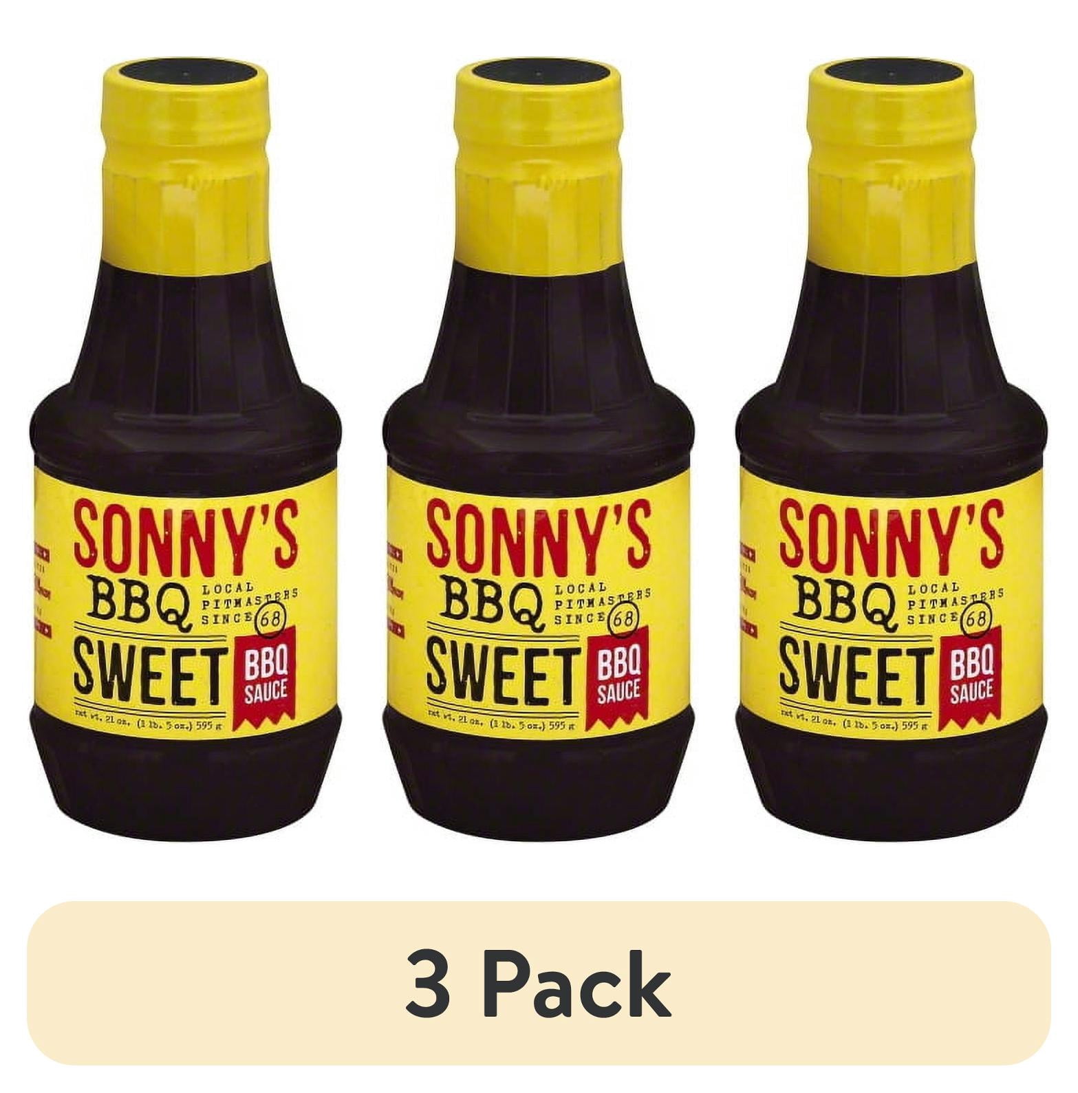 (3 pack) Sonny’s BBQ Sweet BBQ Sauce, 21 oz Bottle – Barbecue Sauce for Grilling, Dipping, and Marinades