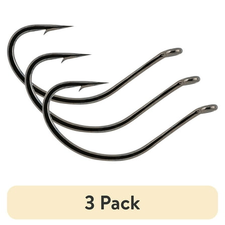 (3 pack) South Bend Drop Shot Hooks Fishing Terminal Tackle, Nickel/Black, #1/0, 10-pack