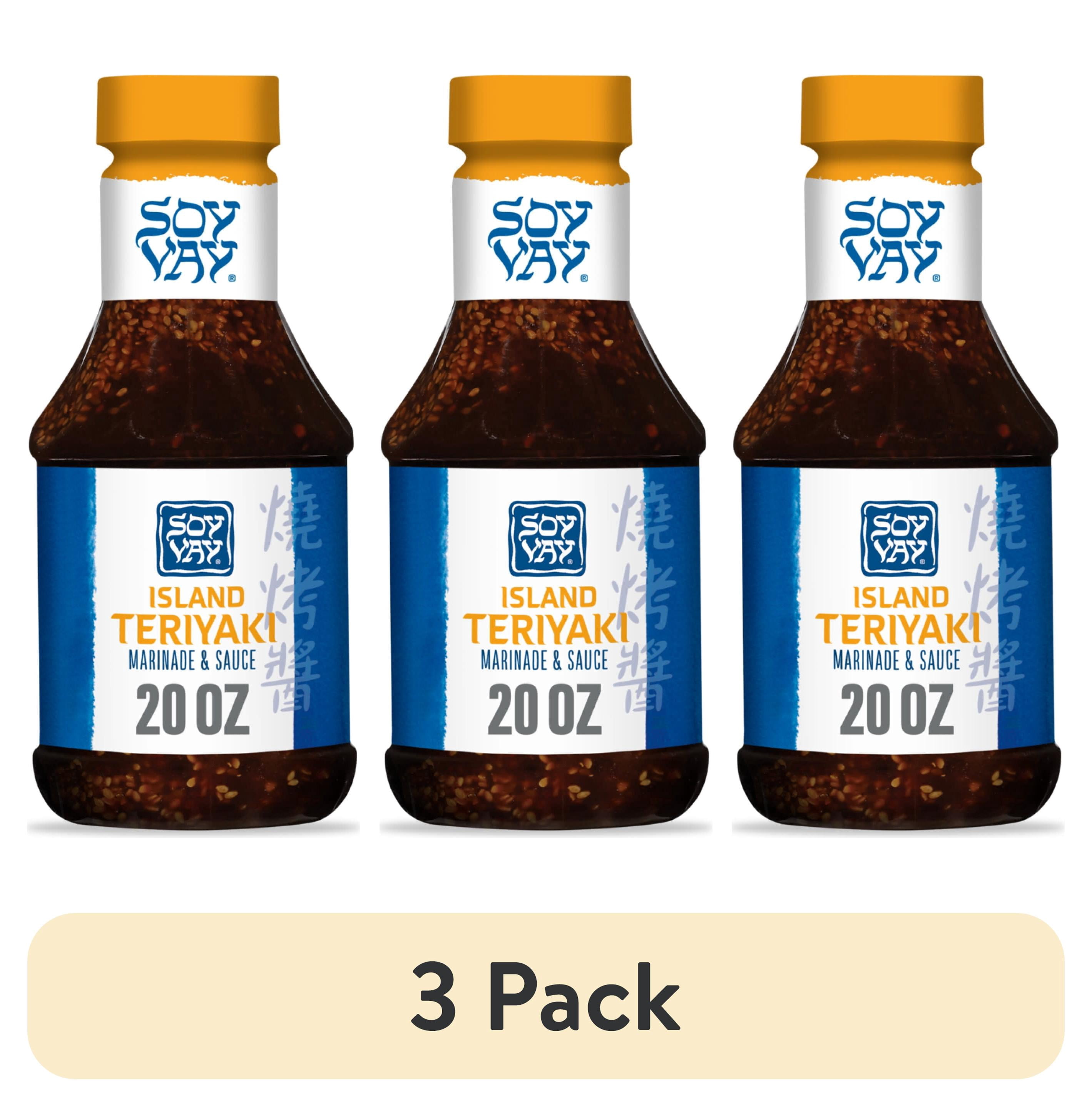 (3 pack) Soy Vay Island Teriyaki Marinade and Sauce, 20 oz Bottle