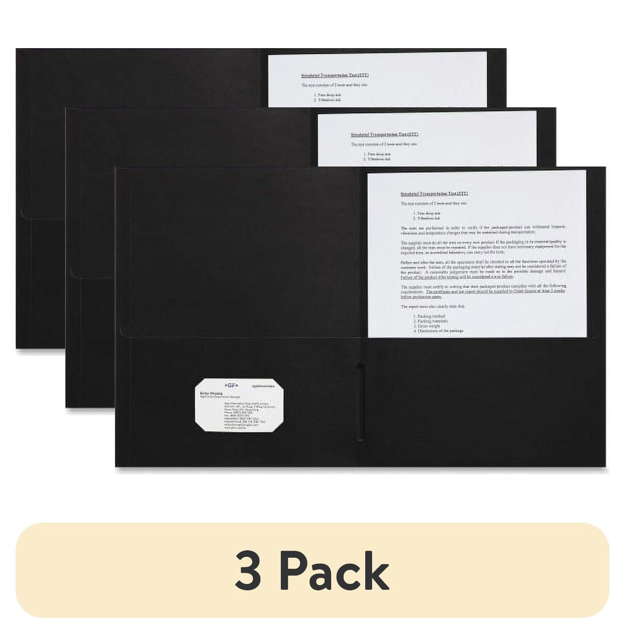 (3 pack) Sparco 2-pocket Leatherette Portfolio Letter - 8 1/2" x 11