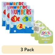 3 pack Spark Create Imagine Soft Cloth Book   Numbers, 8-Page Crinkle Baby Book, Ages 0+