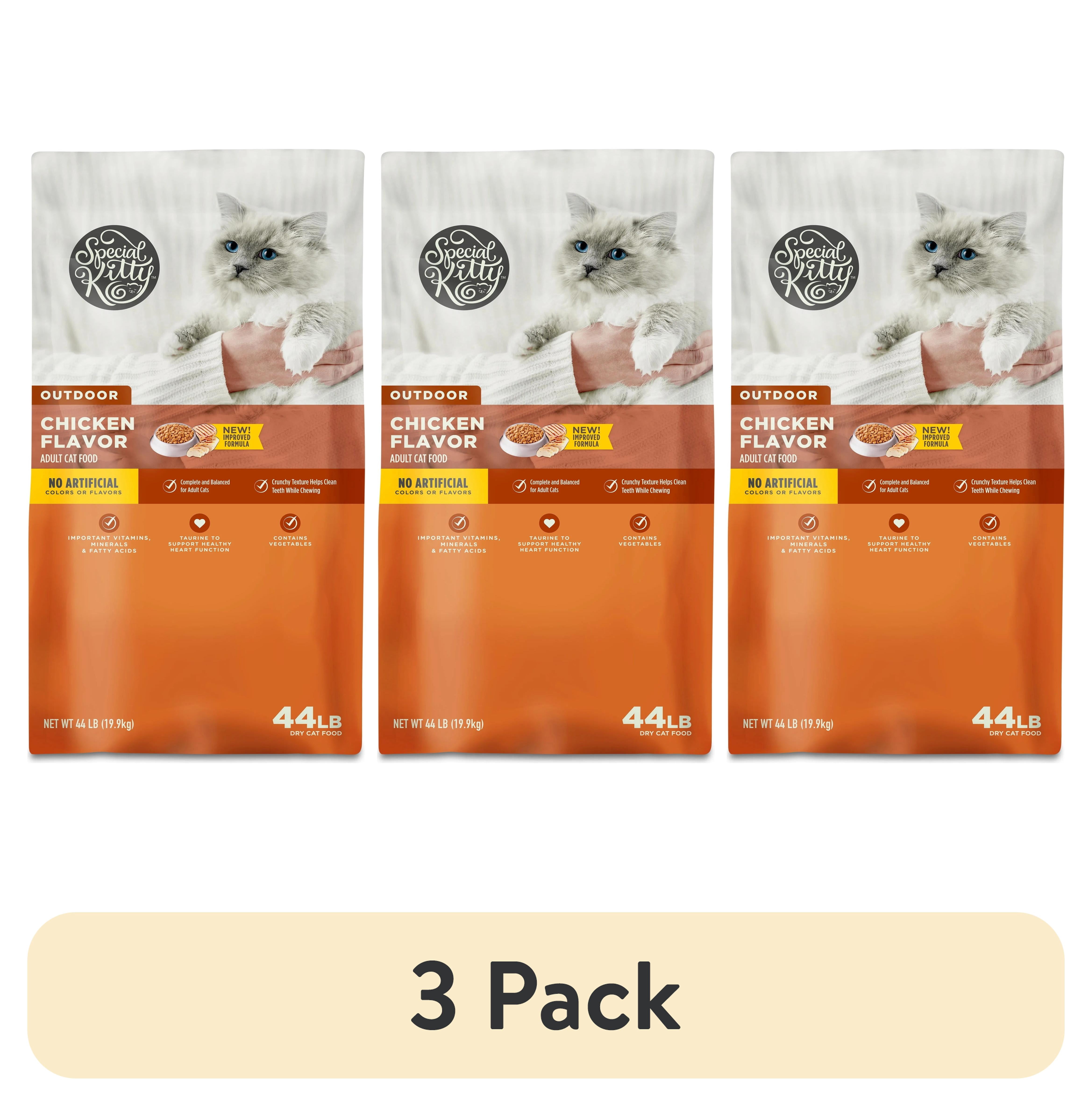 (3 pack) Special Kitty Outdoor Formula Dry Cat Food, 44 lb Bag