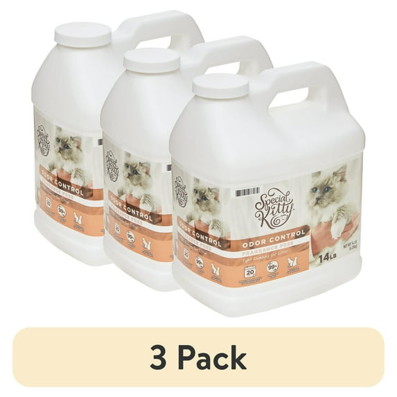 (3 pack) Special Kitty Scoopable Tight Clumping Cat Litter, Fragrance Free, 14 lb