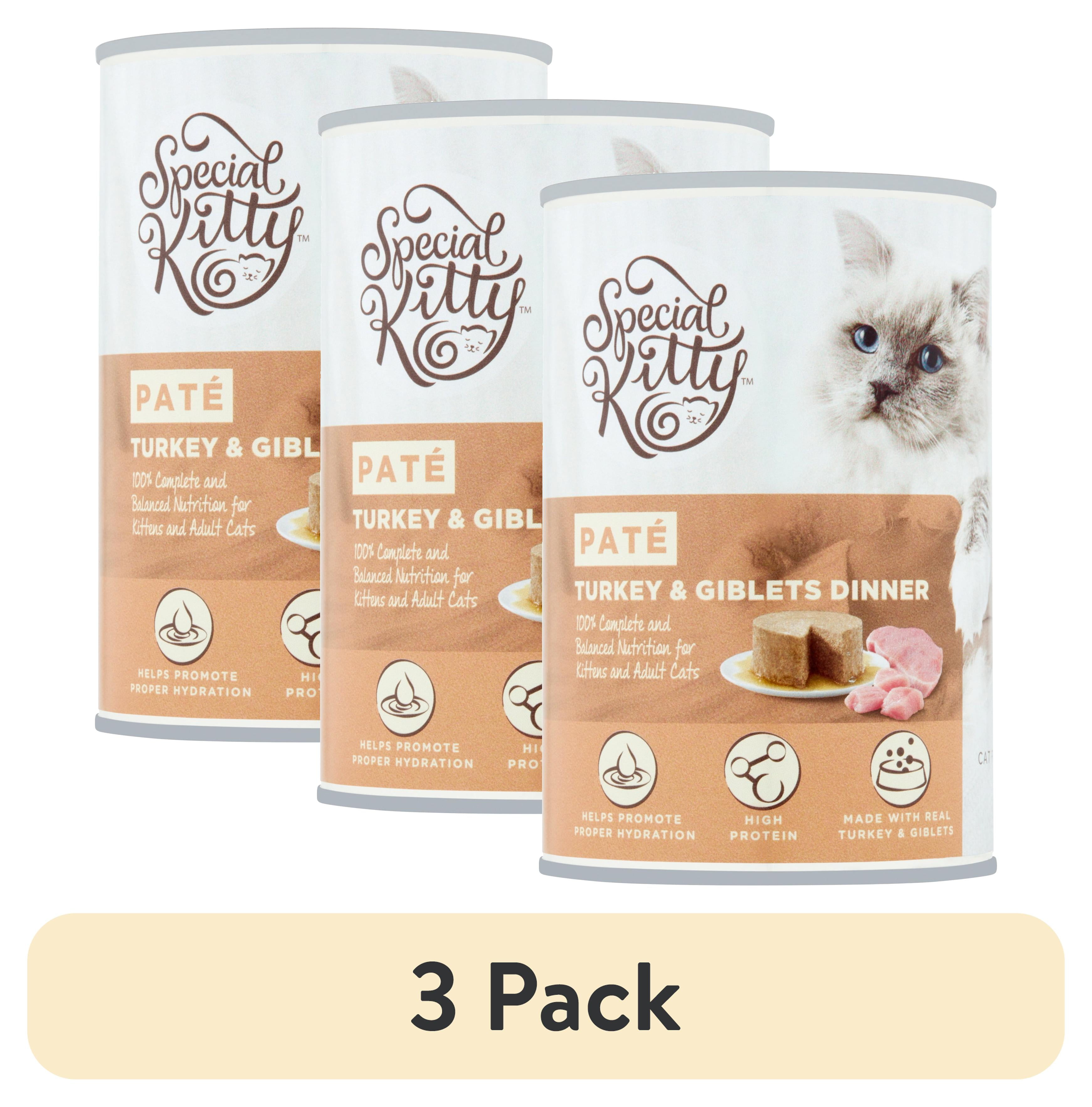 (3 pack) Special Kitty Turkey & Giblets Dinner Pate Wet Cat Food, 22 oz Can