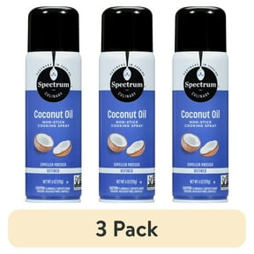 (3 pack) Spectrum Naturals Refined Non-Stick Coconut Oil Cooking Spray, 6 oz