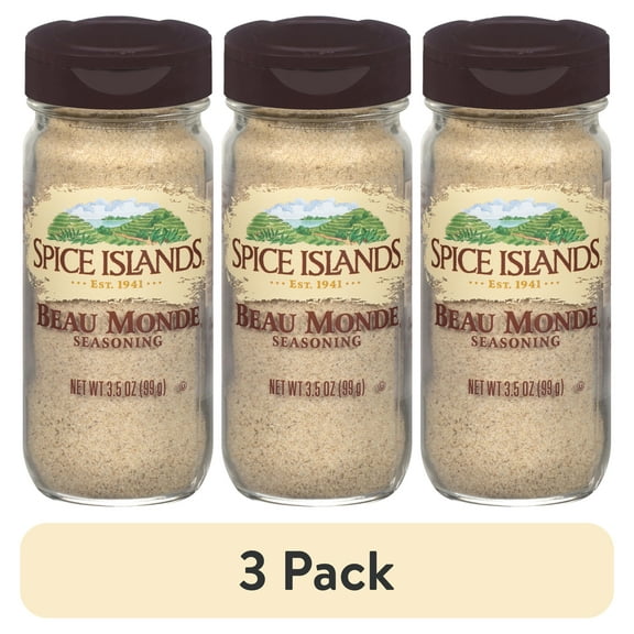 (3 pack) Spice Islands Beau Monde Seasoning, 3.5 oz