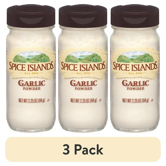 (3 pack) Spice Islands Garlic Powder, Kosher, 2.25 oz