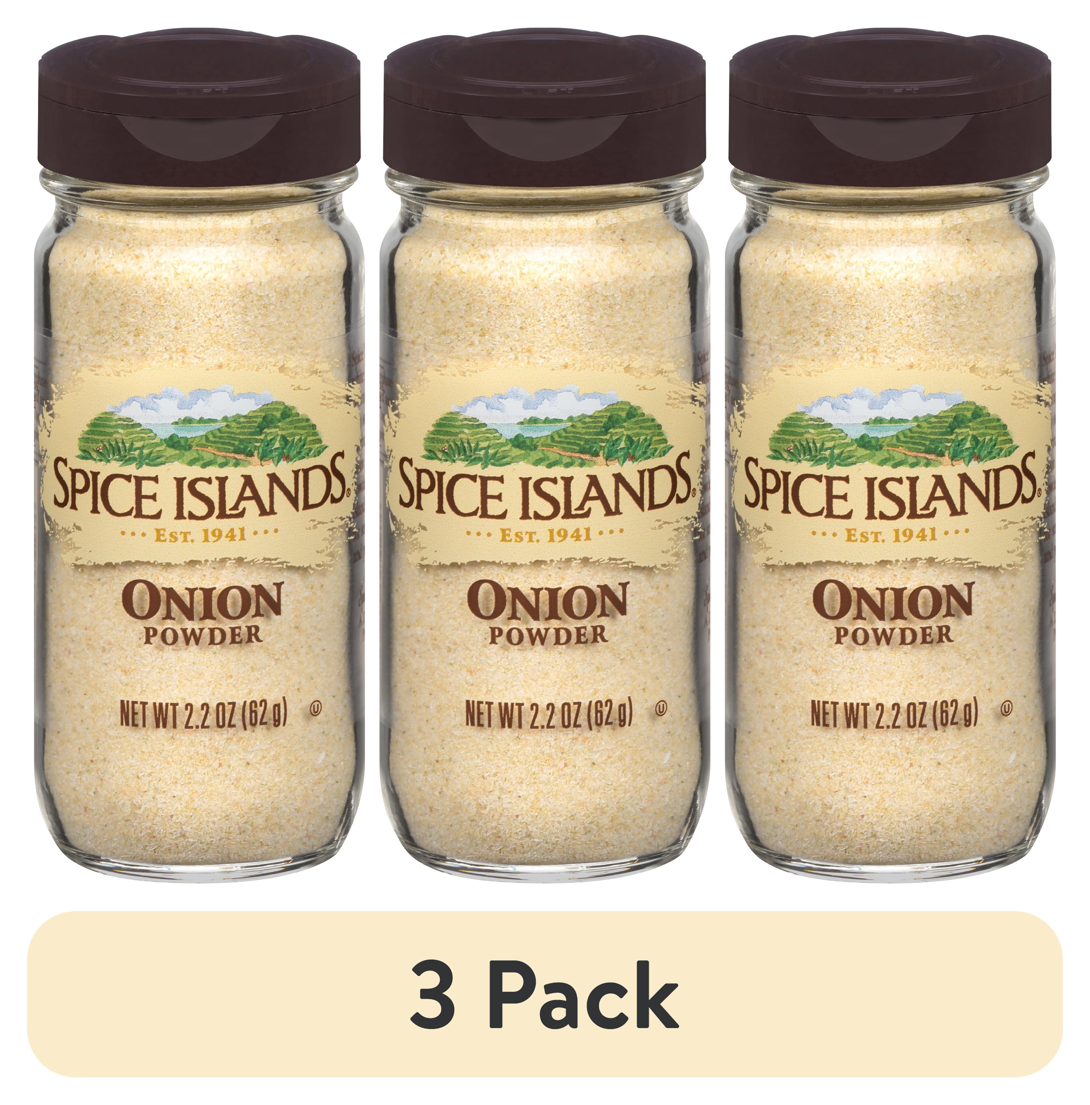 (3 pack) Spice Islands Onion Powder, Kosher, 2.2 oz