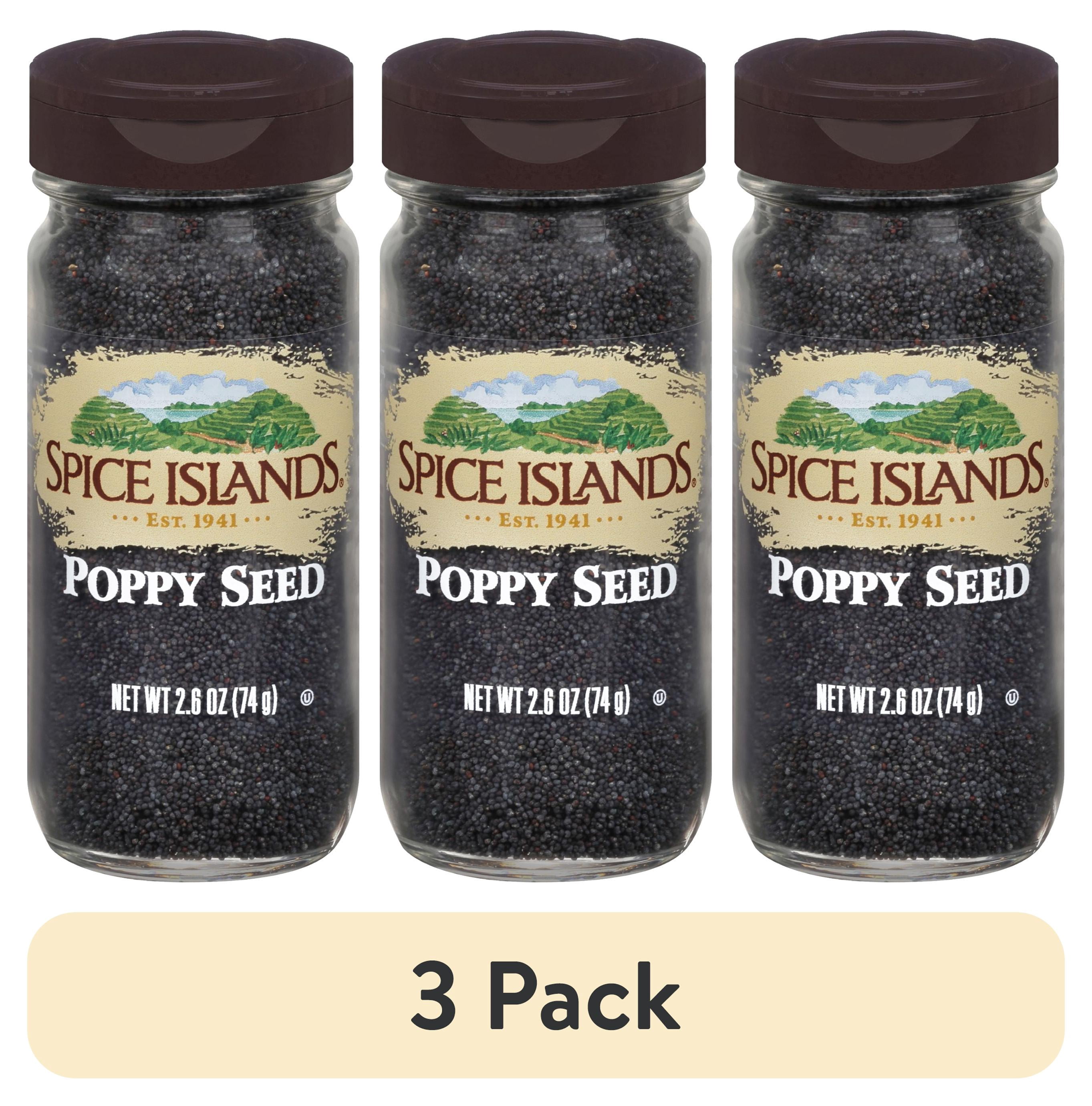 (3 pack) Spice Islands Poppy Seed, Kosher, 2.6 oz