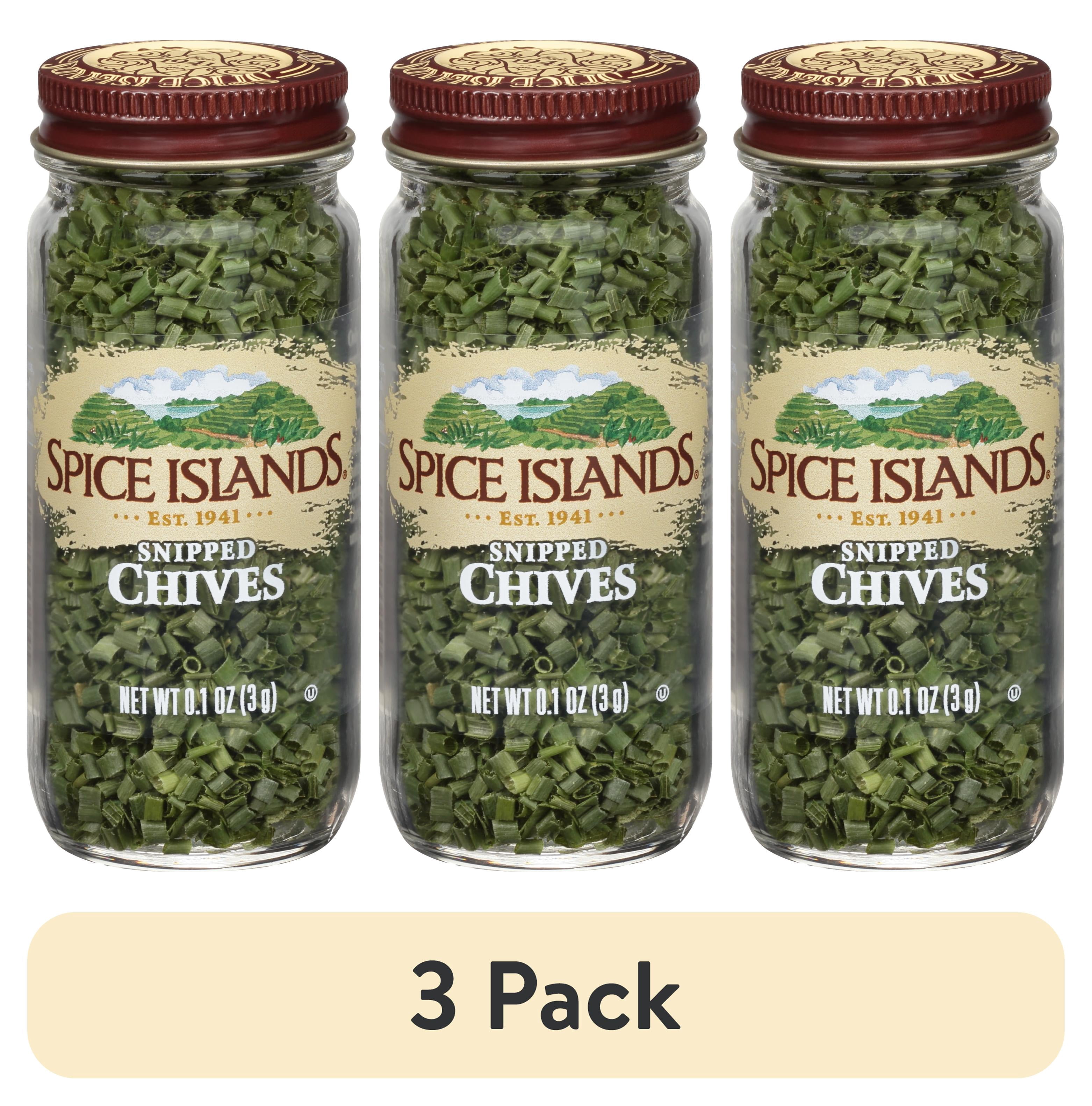 (3 pack) Spice Islands Snipped Chives, Kosher, 0.1 oz