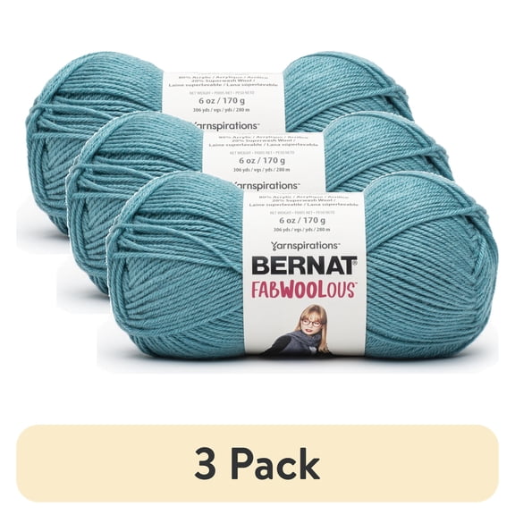 (3 pack) Spinrite Bernat Fabwoolous Yarn-Sea