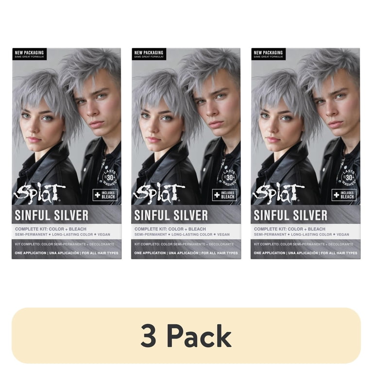 3 pack) Splat Original Complete Kit, Semi-Permanent Hair Dye with
